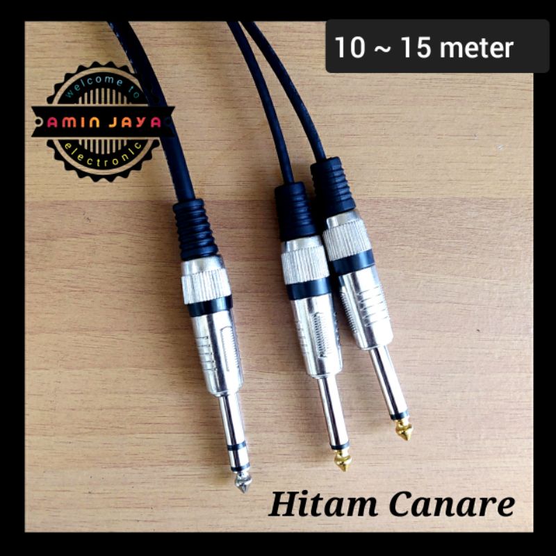 Kabel jack akai stereo TRS 6,5 to dual akai mono 6,5 panjang