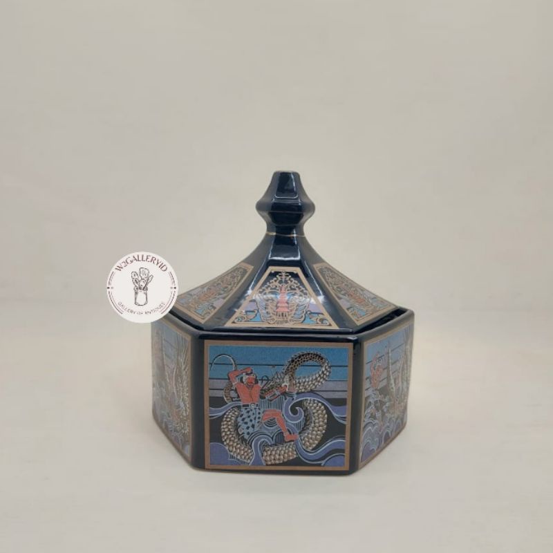 Candy Jar/wadah permen keramik tutup /wadah snack keramik/tempat manisan tutup