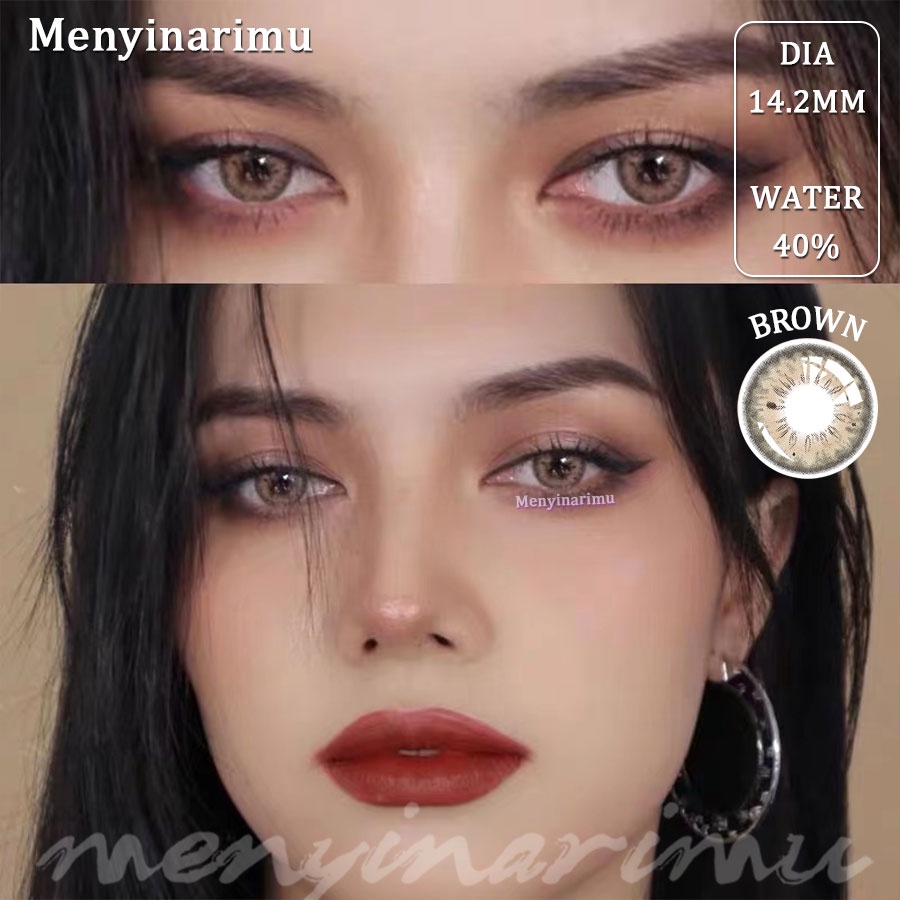 (COD)Menyinarimu Softlens Minus(-1~-6) BLACKSPOT Softlens Lensa Mata Penuh Gaya Dan Cantik Softlens Brown Warna Lensa Kontak Soflen 2022 New Dubai Import Premium Big Eye Gray Exoticon Softlen