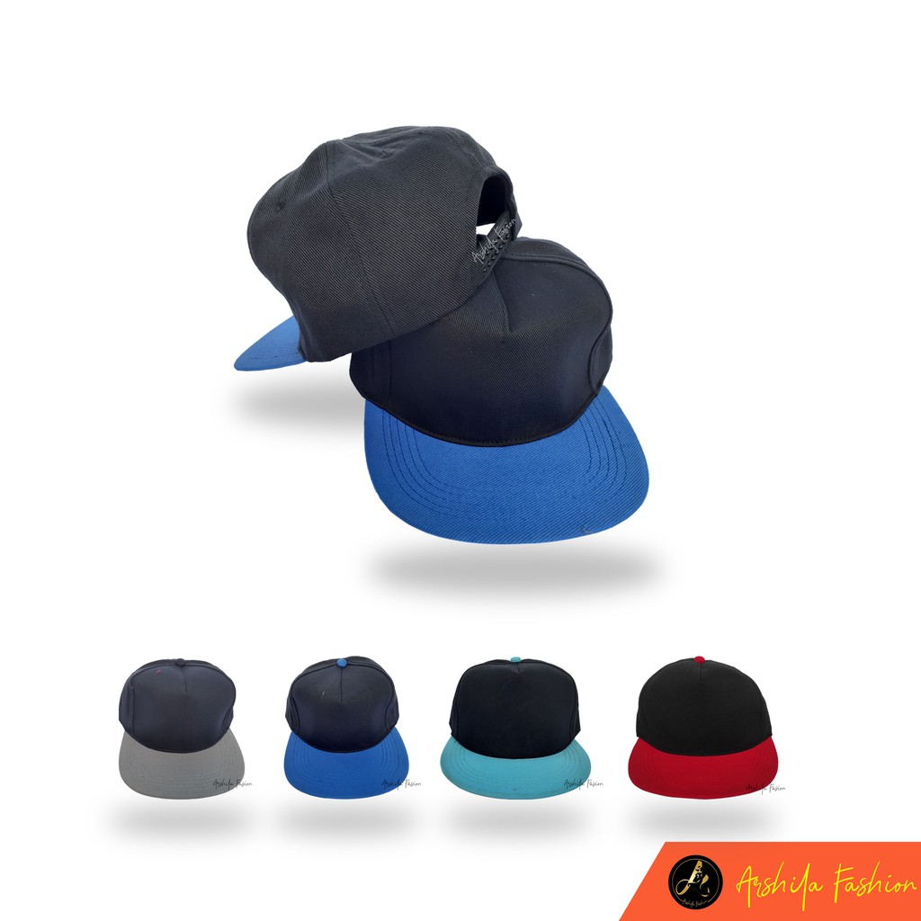 Topi Snapback kombinasi 2 warna Pria Flexfit Yupoong 6089M Premium Classic Snapback Original