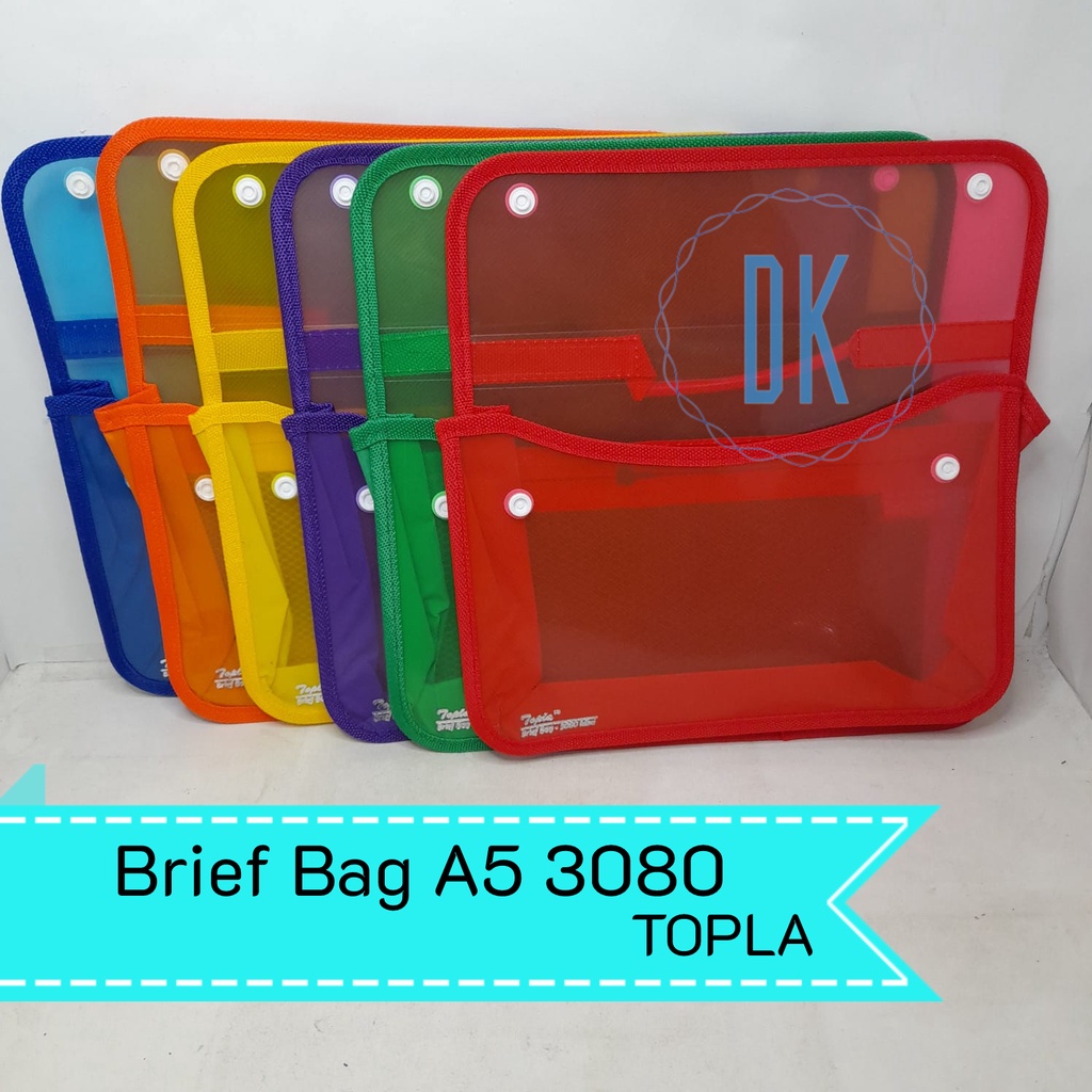 

Map Plastik Zipper Bag Kancing Dua Brief Bag Topla 3080 Mini