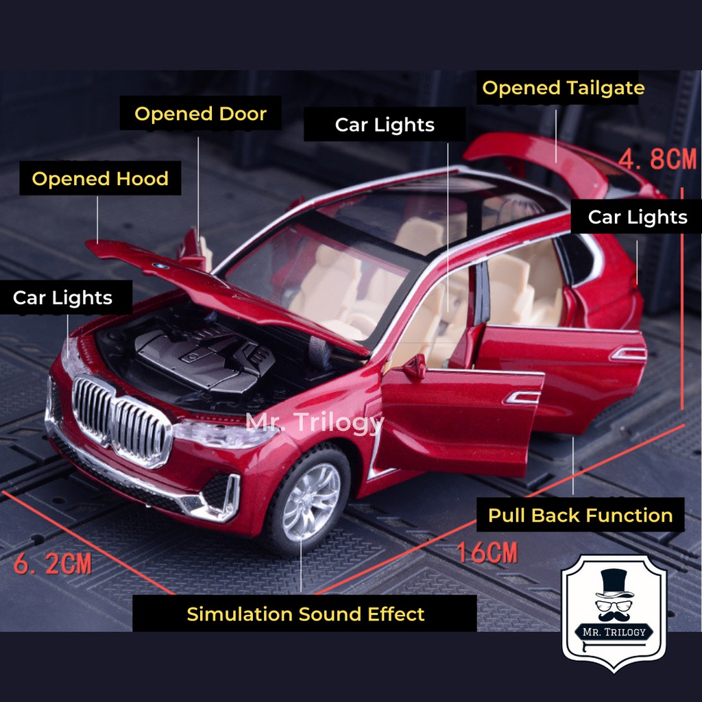 MAINAN DIECAST MOBIL BMW X7 BERKUALITAS BAGUS KEREN HADIAH BERAGAM WARNA