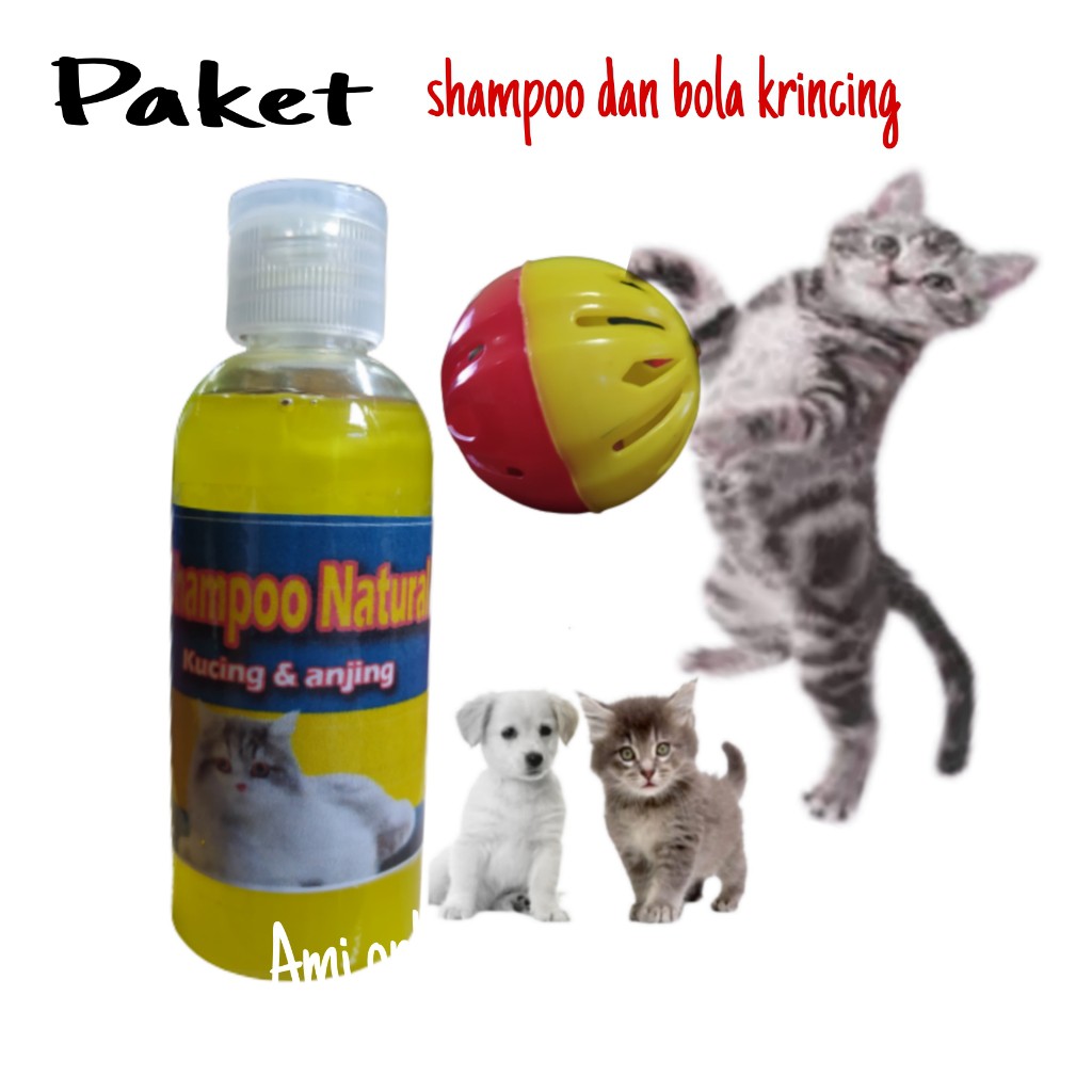 SATU PAKET SHAMPOO NATURAL BOLA KRINCING BESAR KUCING ANJING KELINCI