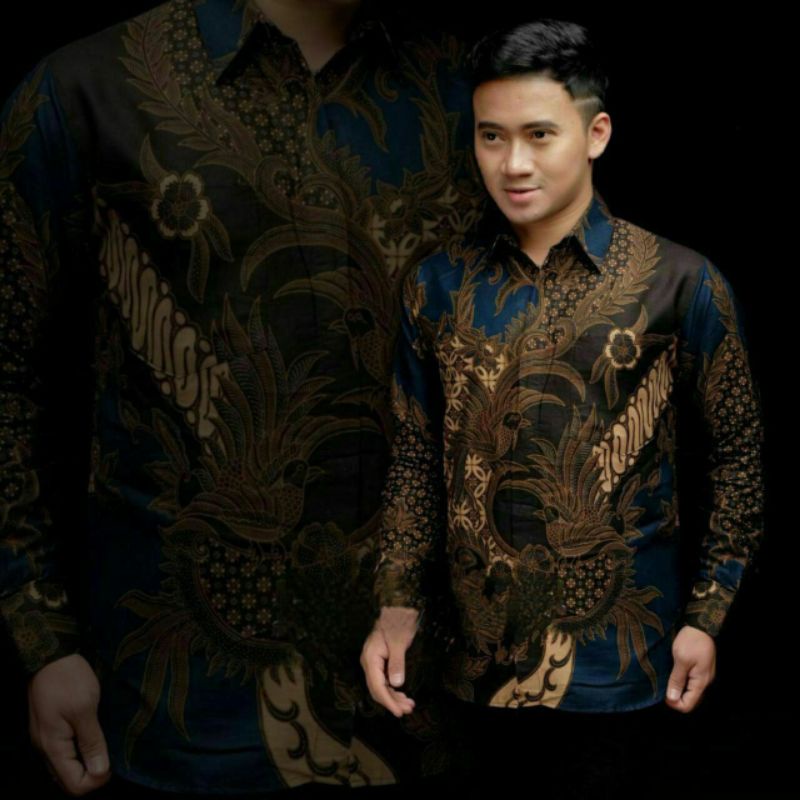 Baju Batik Pria Slimfit Merah Series Big Size M L XL XXL Atasan Kemeja Batik Lengan Panjang Original Seragam Kerja Batik Pria Jumbo Slimfit