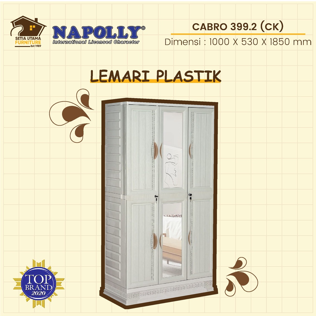 Lemari pakaian plastik gantung rak Napolly Cabro 399