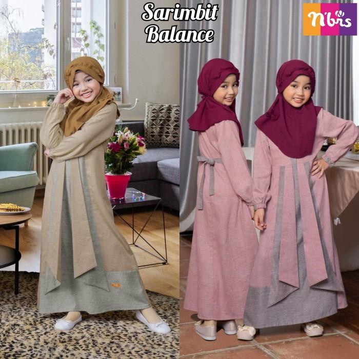 Setelan Baju Gamis Anak Perempuan Muslim Sarimbit Nibras Balance 2022