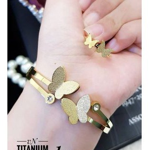 gelang dan cincin kupu titanium 852GEJ