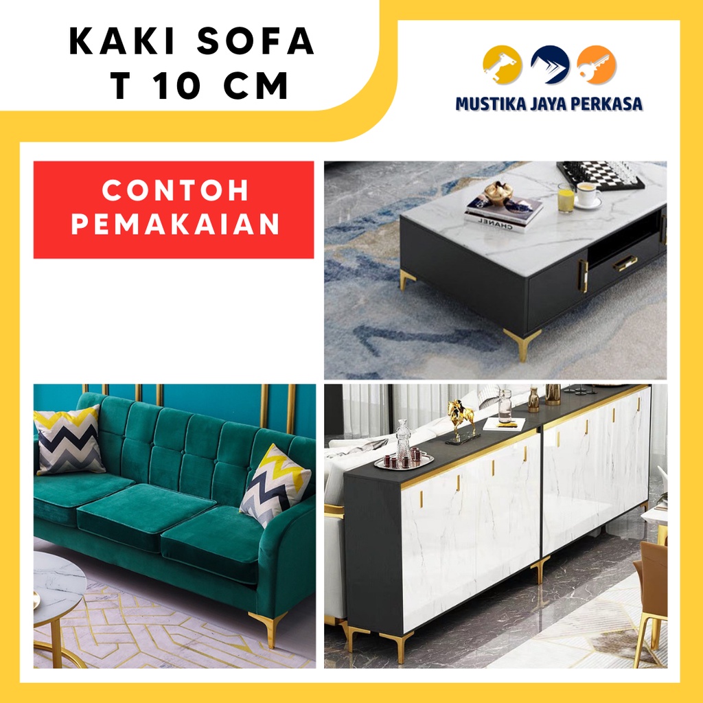 Kaki Sofa Besi Model T Siku 10 cm Bukan Kaki Sofa Stainless Plastik 90 Derajat