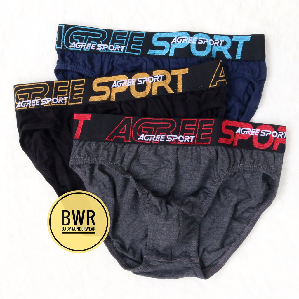 [ 3 Pc ] CD AGREE 2328 Sport | Celana Dalam Pria Dewasa Karet Tebal 2328 - Bwr