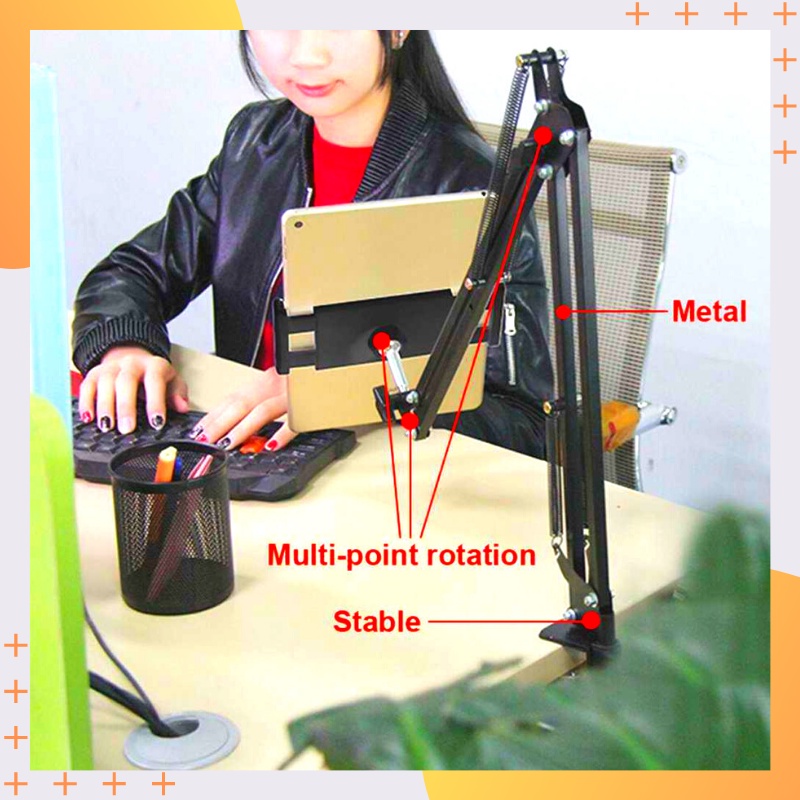 Lazipod stand Holder Jepit Hp Smartphone Meja Kerja Portable Aksesoris Dudukan Handphone Tablet Ipad