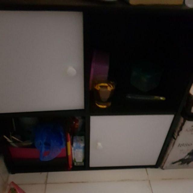 Rak Lemari Buku Pajangan Tv Serbaguna 4 Kotak Minimalis Kayu Dapur