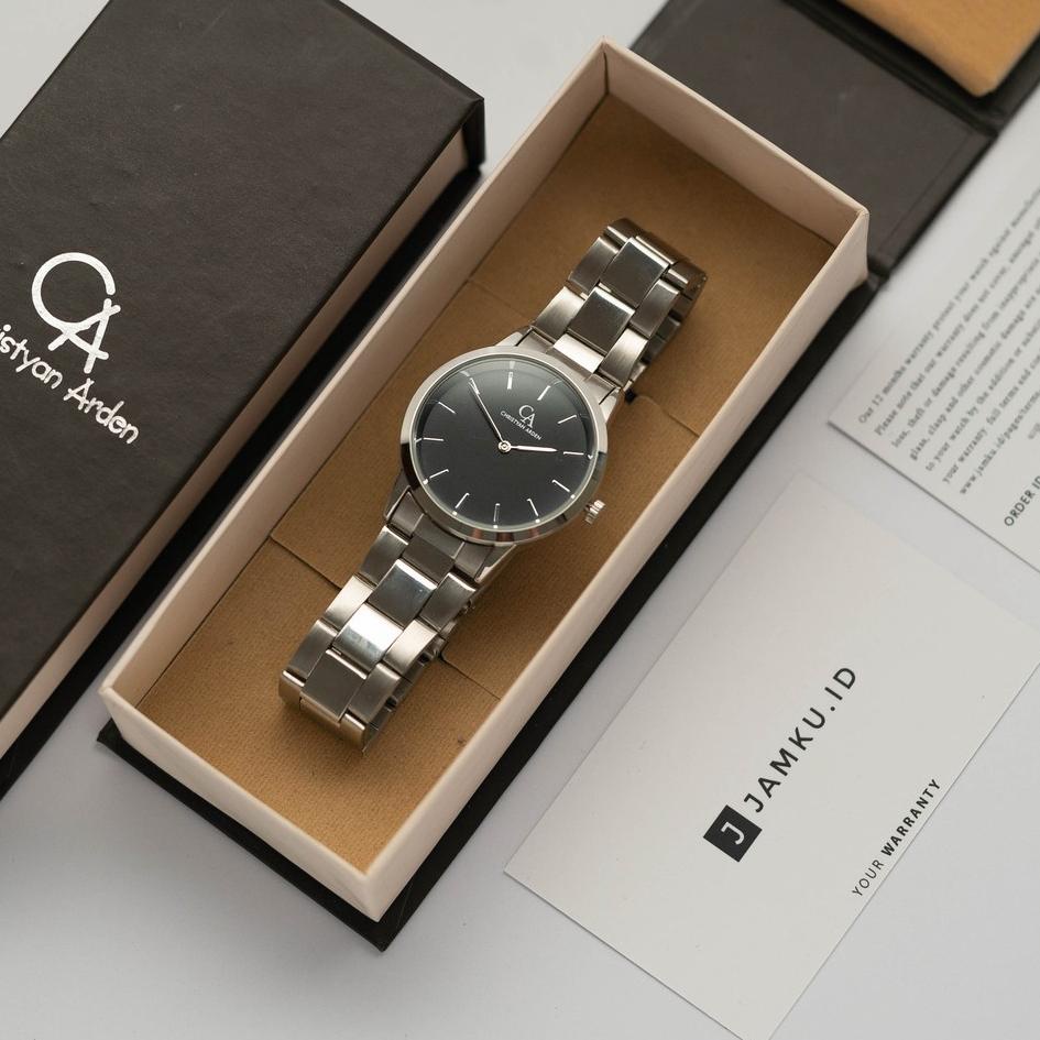 Jam Tangan Christyan Arden Grand CA Magnificent Icon Silver Black Dial • XR.19Au22ˣ