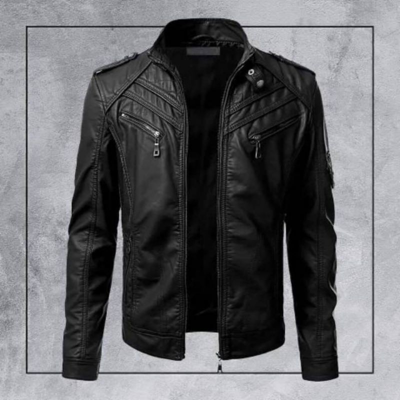 Jaket semi Kulit Pria vektor untuk kerja sehari hari naik motor laki laki cowok harga murah