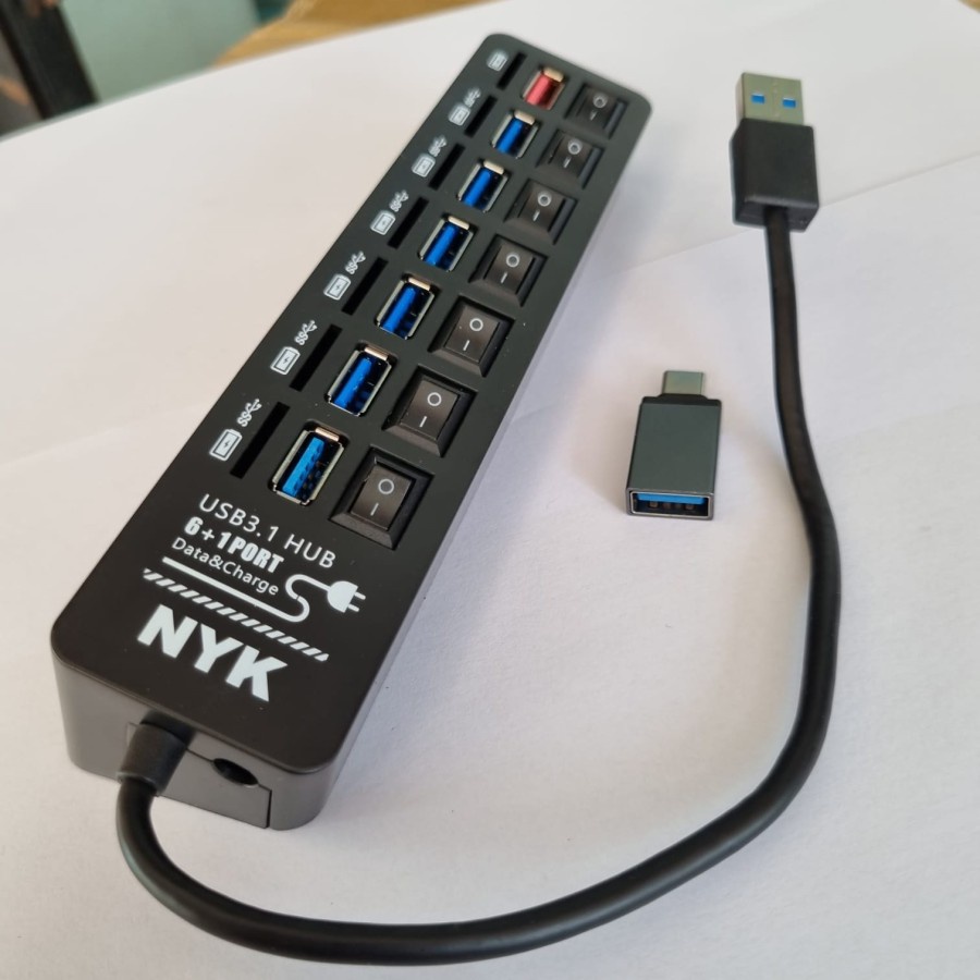 NYK U32-26 Type C USB HUB 7 Port 6 USB 3.0 + 1 Fast Charger