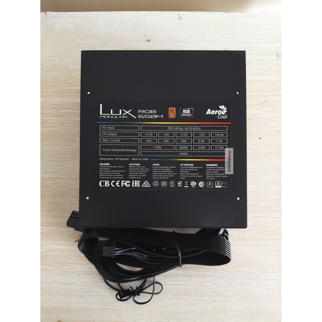 Power Supply PC 650W - PSU Aerocool LUX RGB 650M Modular Garansi Resmi