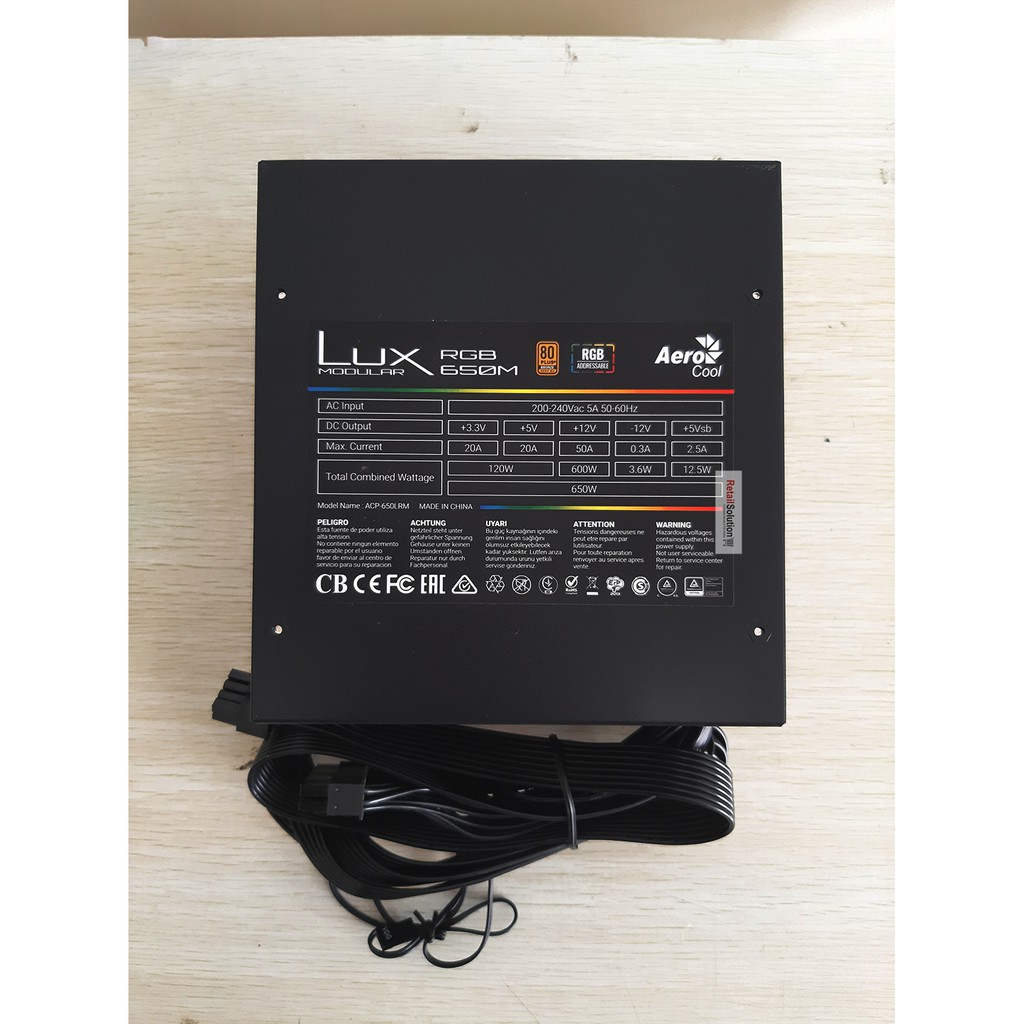 Power Supply PC 650W - PSU Aerocool LUX RGB 650M Modular Garansi Resmi