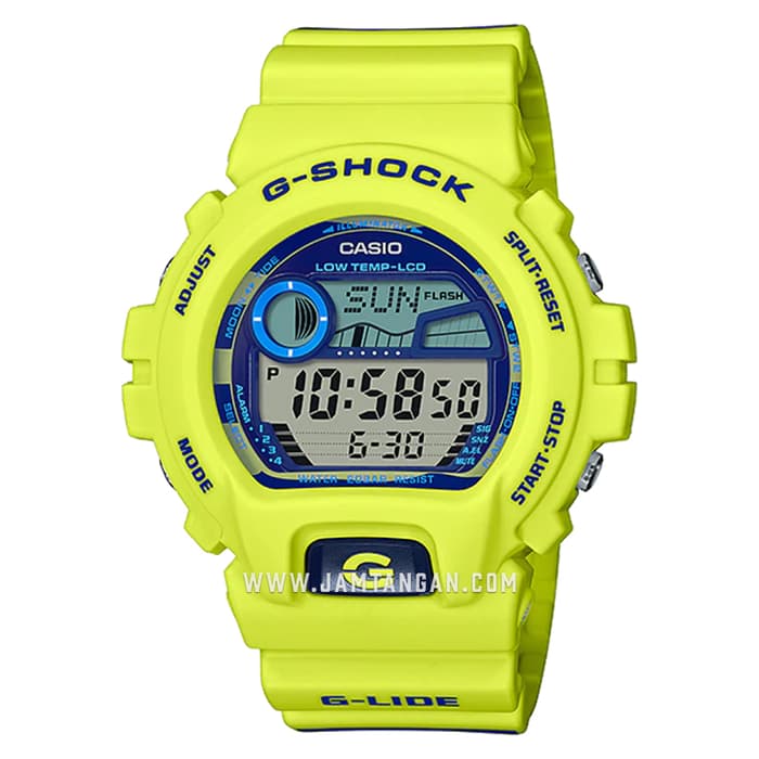 Casio G-Shock GLX-6900SS-9DR G-Lide Digital Dial Yellow Resin Strap