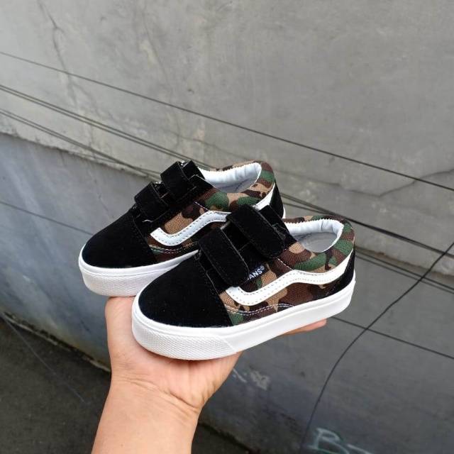 Sepatu anak Sepatu Vans Anak Motif Army Perekat Tinggi