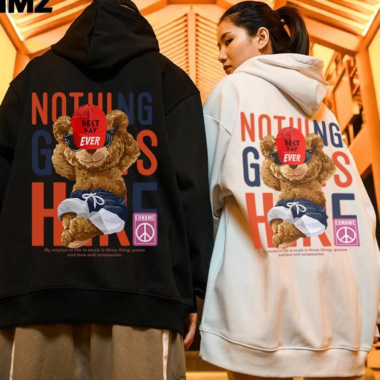 HOT SALE Hoodie CN sweater crewneck cople Nothing Bear Pria wanita Jaket Switer Motif Simple Kekinia