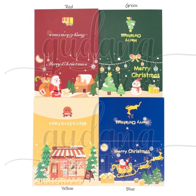 Kartu Ucapan Natal Free Amplop Kartu Multifungsi Merry Christmas GH 305006