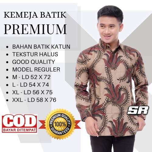 Batik Pria Lengan Panjang Batik ARTAMULYA Art motif Garuda Size M L XL XXL Reguler