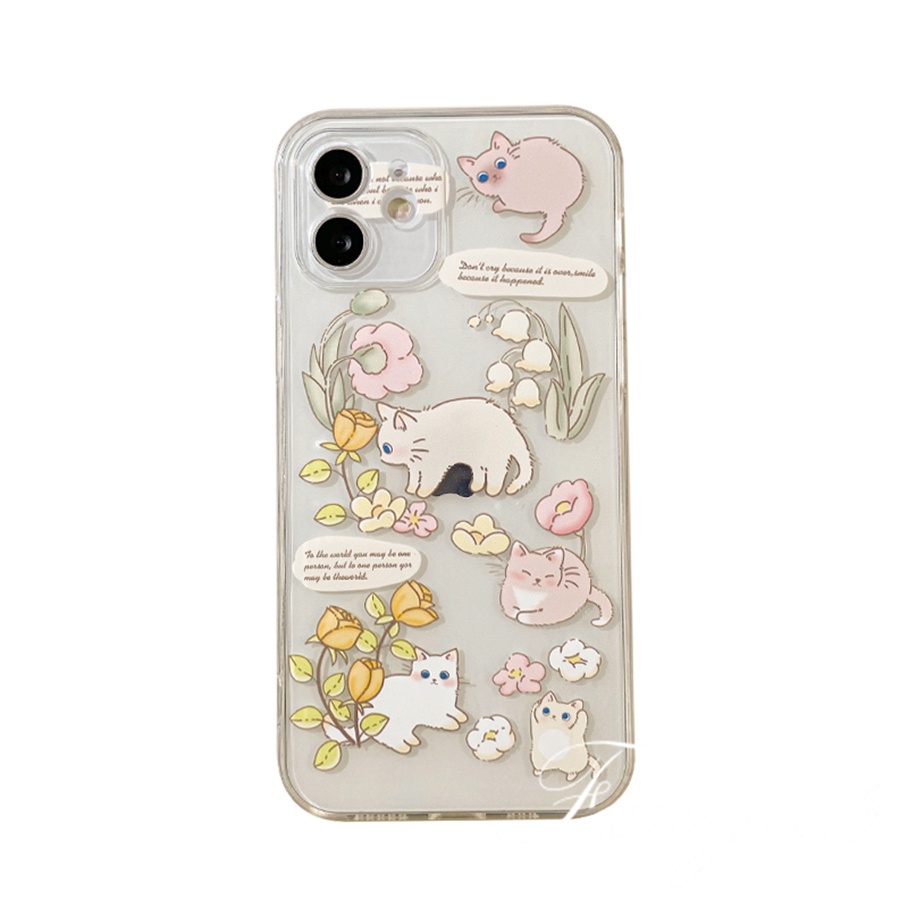 Samsung A14 A34 A54 M14 A04 A04s M23 A03 A13 A23 A33 A53 A73 A03s A02 A12 A22 A52 A72 A32 A51 A71 A50 A50s A30s A30 A20 A21s A31 A11 M53 M33 Cute Animal Flower Case Clear TPU Soft Protective Cover