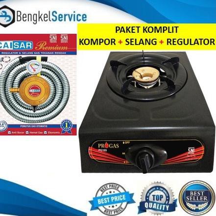 Paket Kompor GAS 1 Tungku +  Regulator dan Selang Kompor GAS A42W