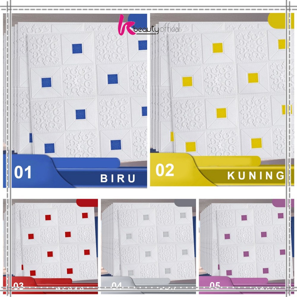 KB-C55-58 Wallpaper Dinding 3D Wall Sticker Foam Batu Bata Walpaper Dinding Murah WallSticker Kayu-SQUARE