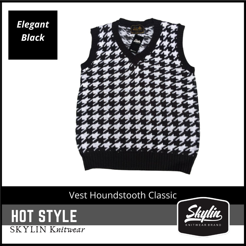 Vest Rajut Classic Houndstooth