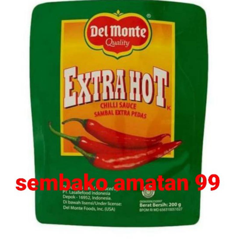 Delmonte Saus Ekstra Hot Pouch 200 Gram / Delmonte