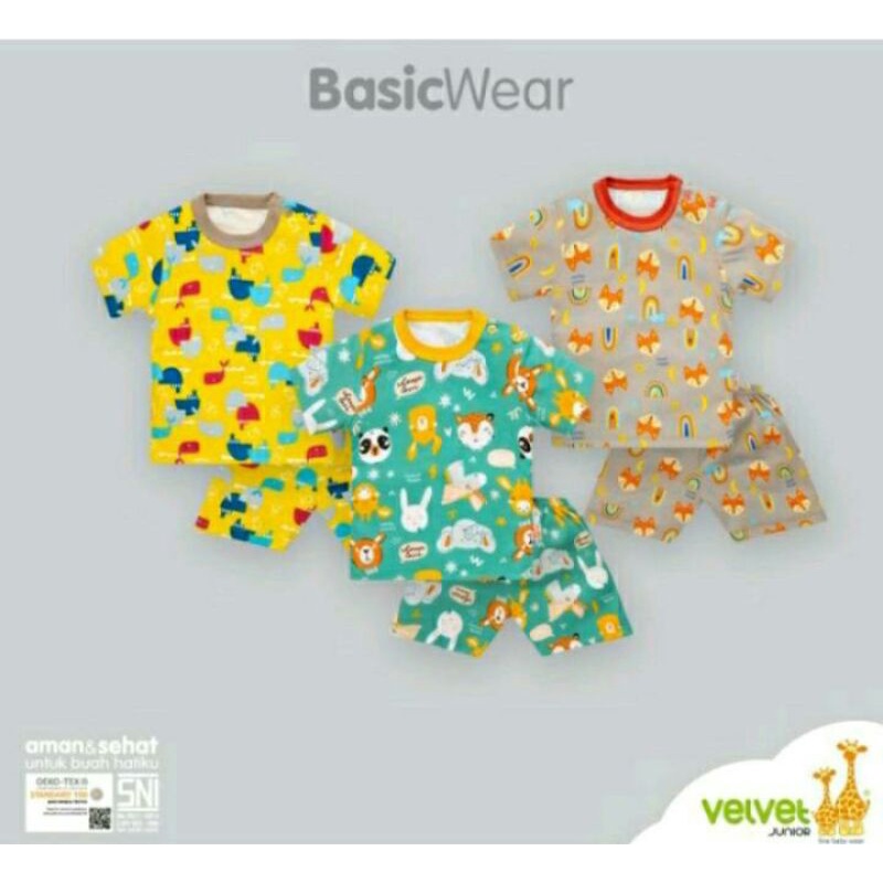 Velvet junior setelan pendek kancing samping terbaru gems in the sky