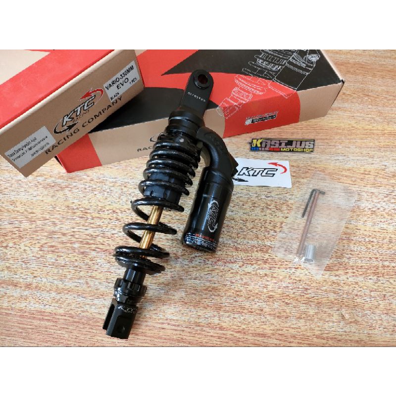 shock ktc racing evo black hitam uk 330 pnp motor vario beat scoopy mio dll