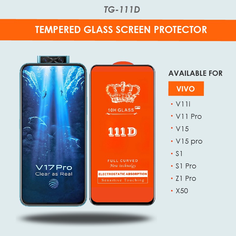 TEMPERED GLASS 111D VIVO V11i V11PRO V15 V15 PRO S1 S1 PRO Z1 PRO X50