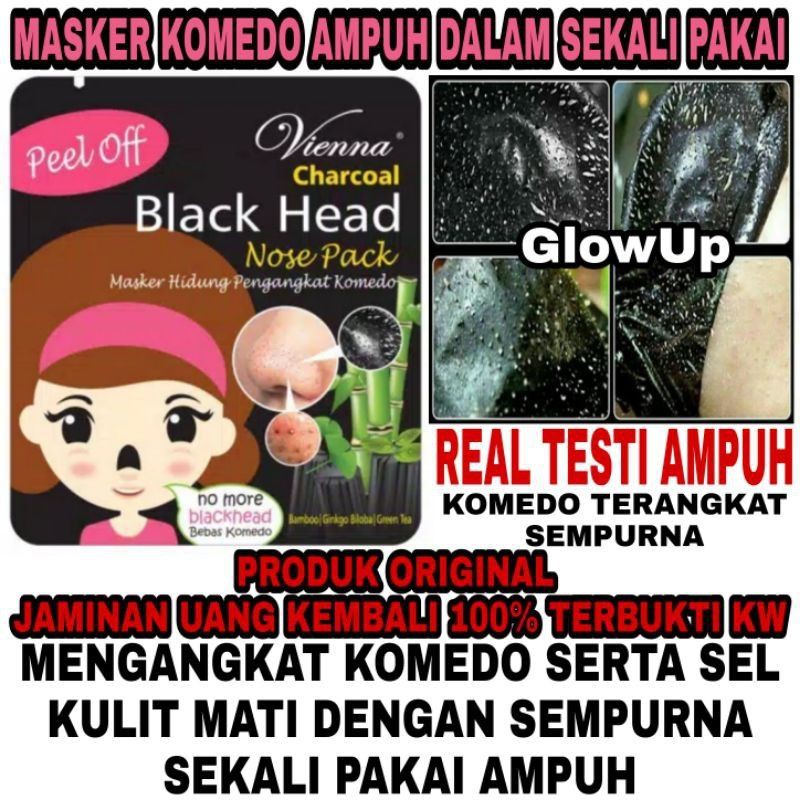 MASKER KOMEDO VIENNA CHARCOAL BLACK HEAD NOSE PACK PEEL OFF - MASKER HIDUNG KOMEDO