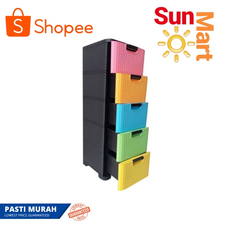 Lemari Plastik Susun 5 Hommy Trivia / Drawer Cabinet