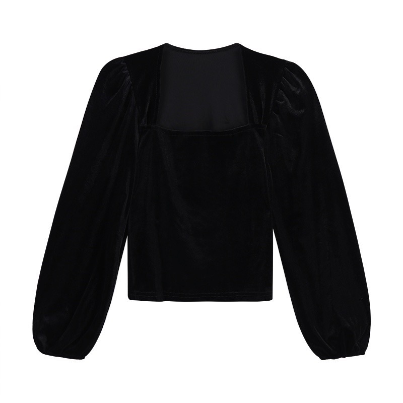 Blouse kerah kotak lengan balon realpic
