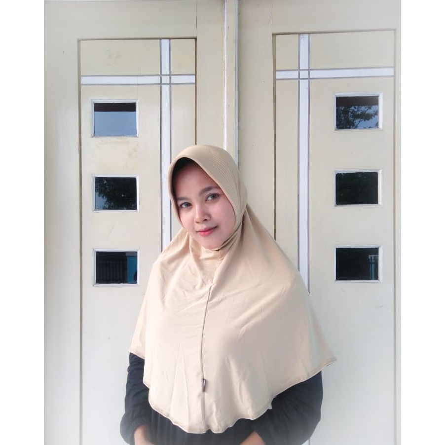 Warna Part 2 Kerudung Dasya Non Serut - Kerudung Bergo Dasya - Kerudung Bergo Oval Dasya-Cream