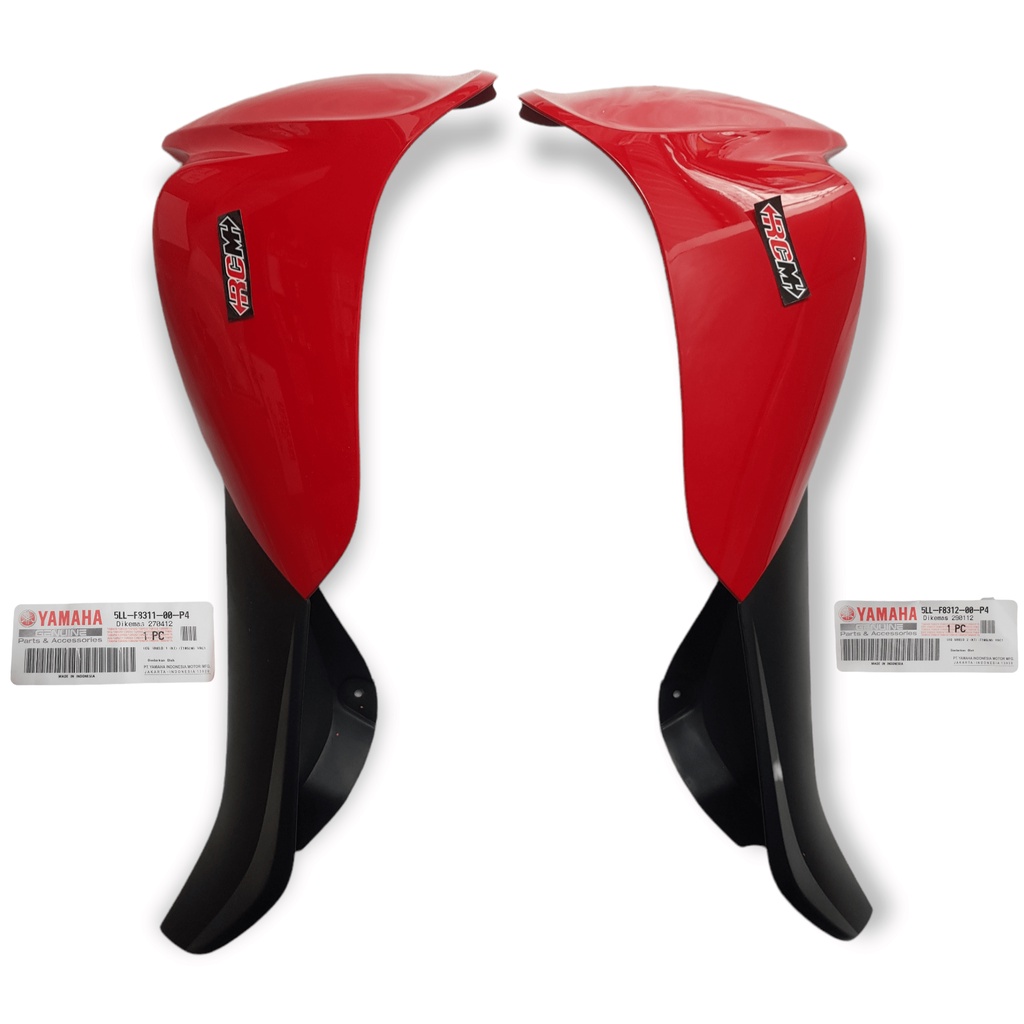 5LL-F8311-00-P4 5LL-F8312-00-P4 SEPASANG SEPAKET BODI BODY COVER LEGSHIELD LEG SHIELD LEGSIL TEDENG TEBENG SAYAP LUAR JUP JUPITER Z OLD LAMA MERAH RED ORI ORIGINAL YAMAHA YGP ASLI
