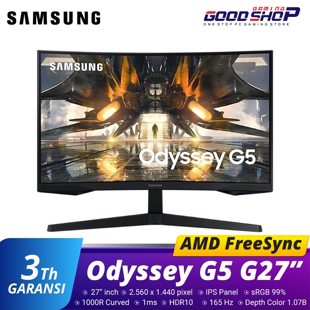 Samsung 27&quot; Odyssey G5 165Hz 1ms QHD Curved FreeSync - Gaming Monitor