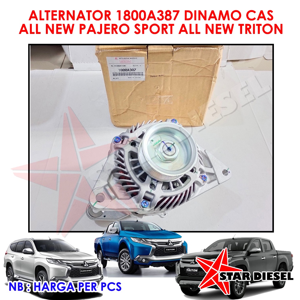 ALTERNATOR 1800A387 DINAMO CAS ALL NEW PAJERO SPORT ALL NEW TRITON DINAMO CAS AKI PAJERO SPORT DAKAR