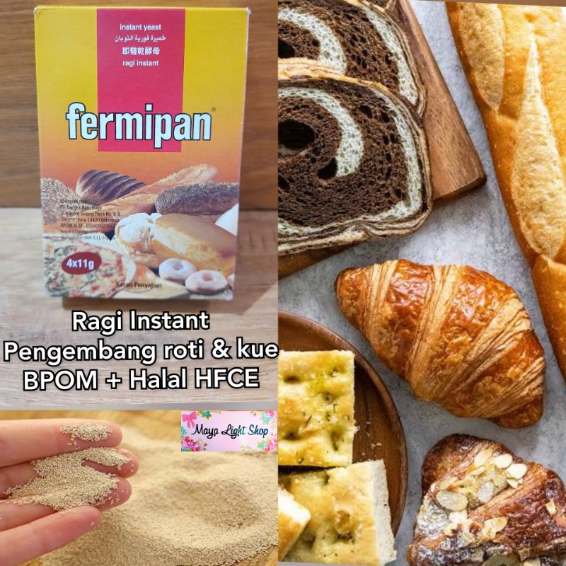 fermipan sachet eceran 11gr Halal ragi instant yeast pengembang roti donat kue ragi roti