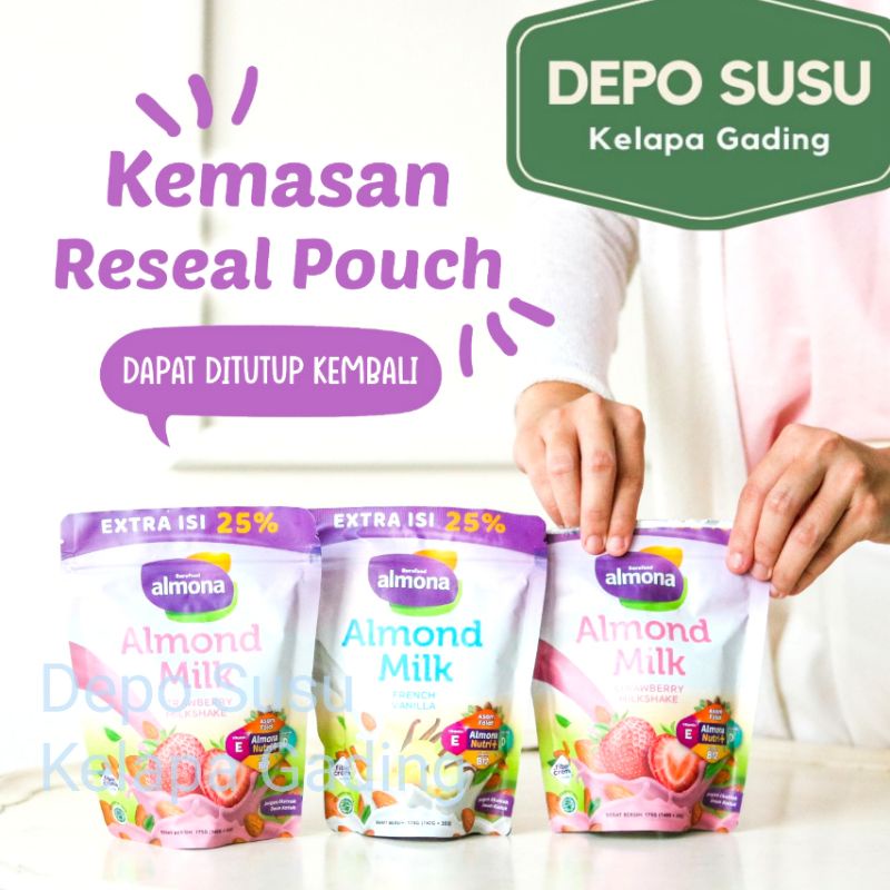 Almona 175gr Almond Milk Powder Barefood | Susu ASI Booster Bubuk 175