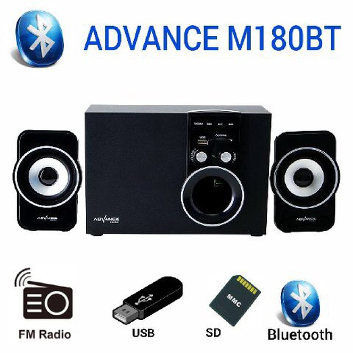 Speaker Advance M180BT Bluetoot - Multimedia Speaker with Subwoofer System With FM Radio | Garansi Resmi Advance