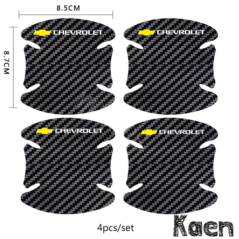 4 / 8pcs Stiker Pelindung Handle Pintu Mobil Bahan Carbon Fiber Untuk Chevrolet Spin Orlando Captiva Lova Zafira Trax Colorado Aveo Spark