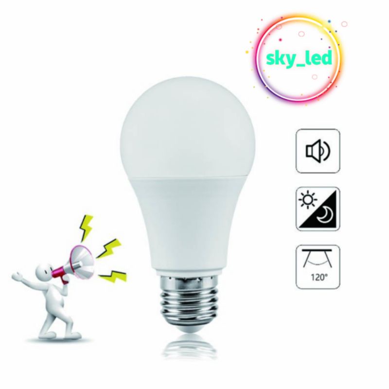 Lampu LED Sensor Suara 12 Watt  E27 Sound Sensor Led Light Bulb