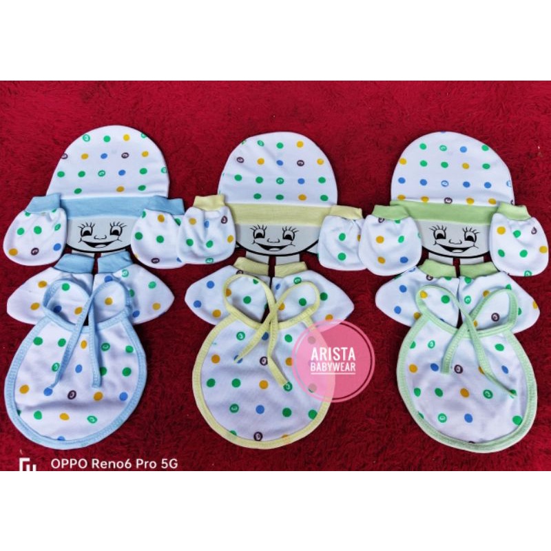 SET 4IN1, ARIFA BABY, MOTIF POLKADOT