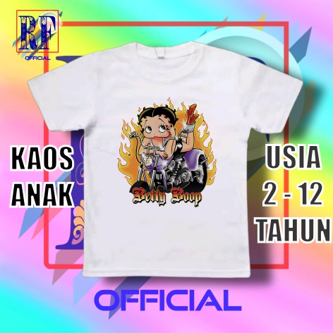KAOS ANAK VINTAGE BETTY BOOP | T-SHIRT BETTY BOOP FLAME | BAJU AESTHETIC VINTAGE OVERSIZE