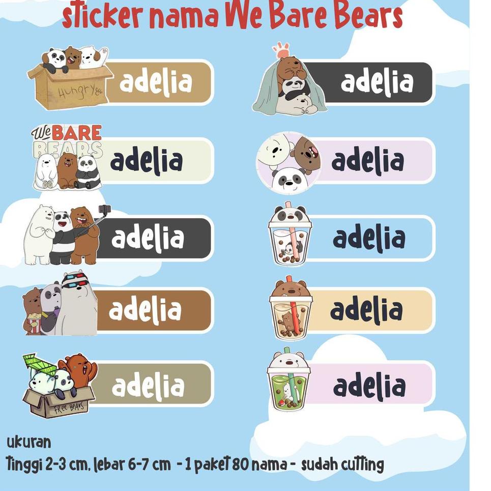 

Tren Kekinian.. Sticker nama We Bare Bears