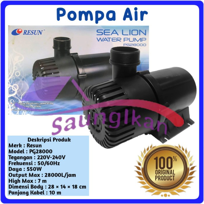 Pompa Air Celup Power Head Kolam Hidroponik RESUN SEA LION PG 28000