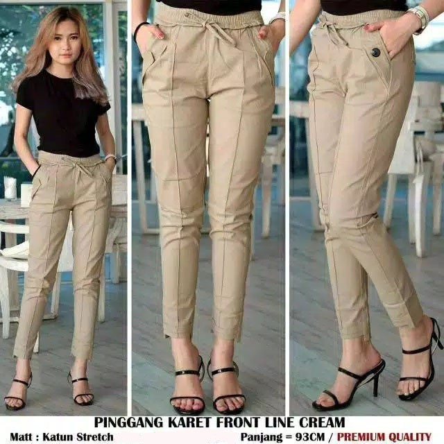 STRECT CATTON PANTS // KATUN TWIL BAGGY PANTS FULL KARET